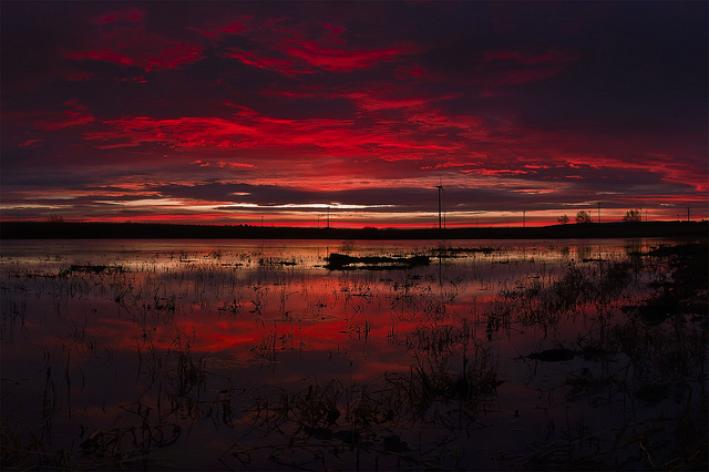 nubes rojas